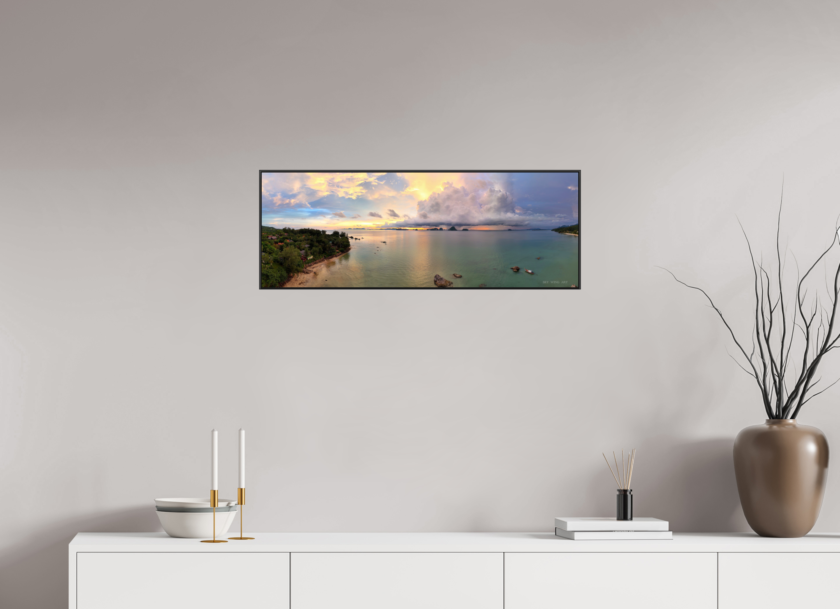 82,7 x 30 cm, canvas Stormlit Horizon – Tubkaek Beach, Krabi