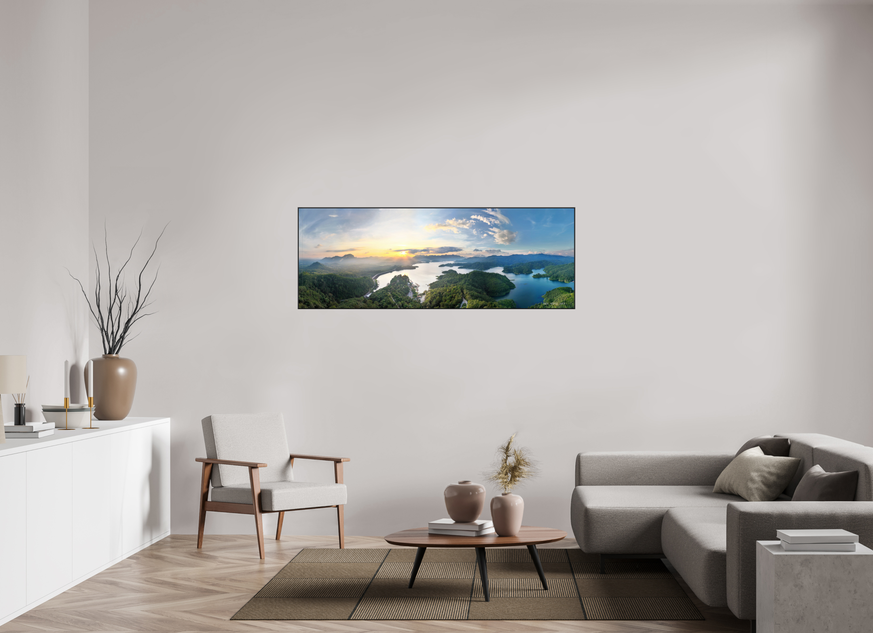 165,4 x 60 cm, canvas Whispering Lagoon – From the Hidden Viewpoint, Khao Sok