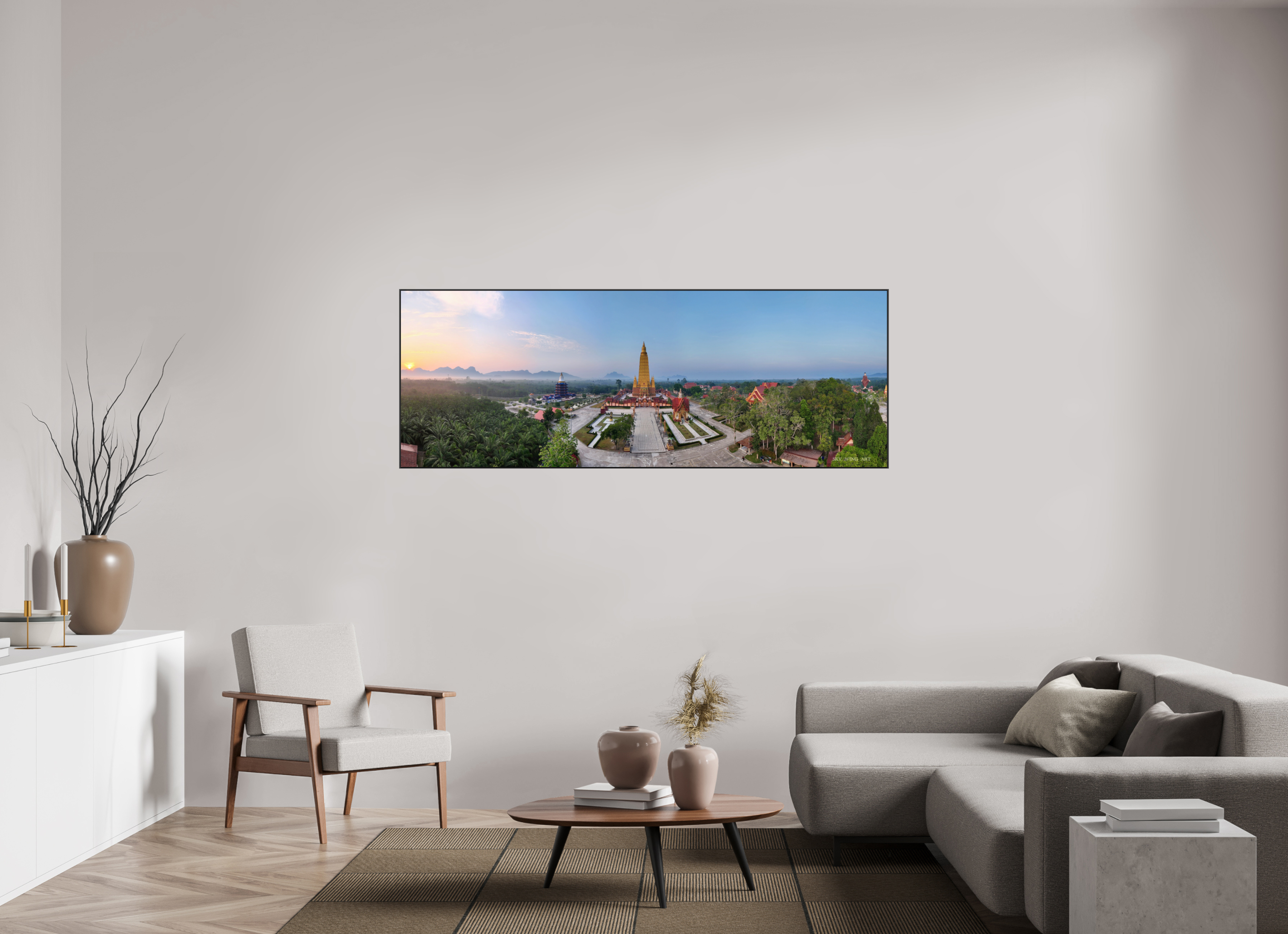 193 x 70 cm, canvas First Silence – Wat Maha That at Dawn, Ao Luek