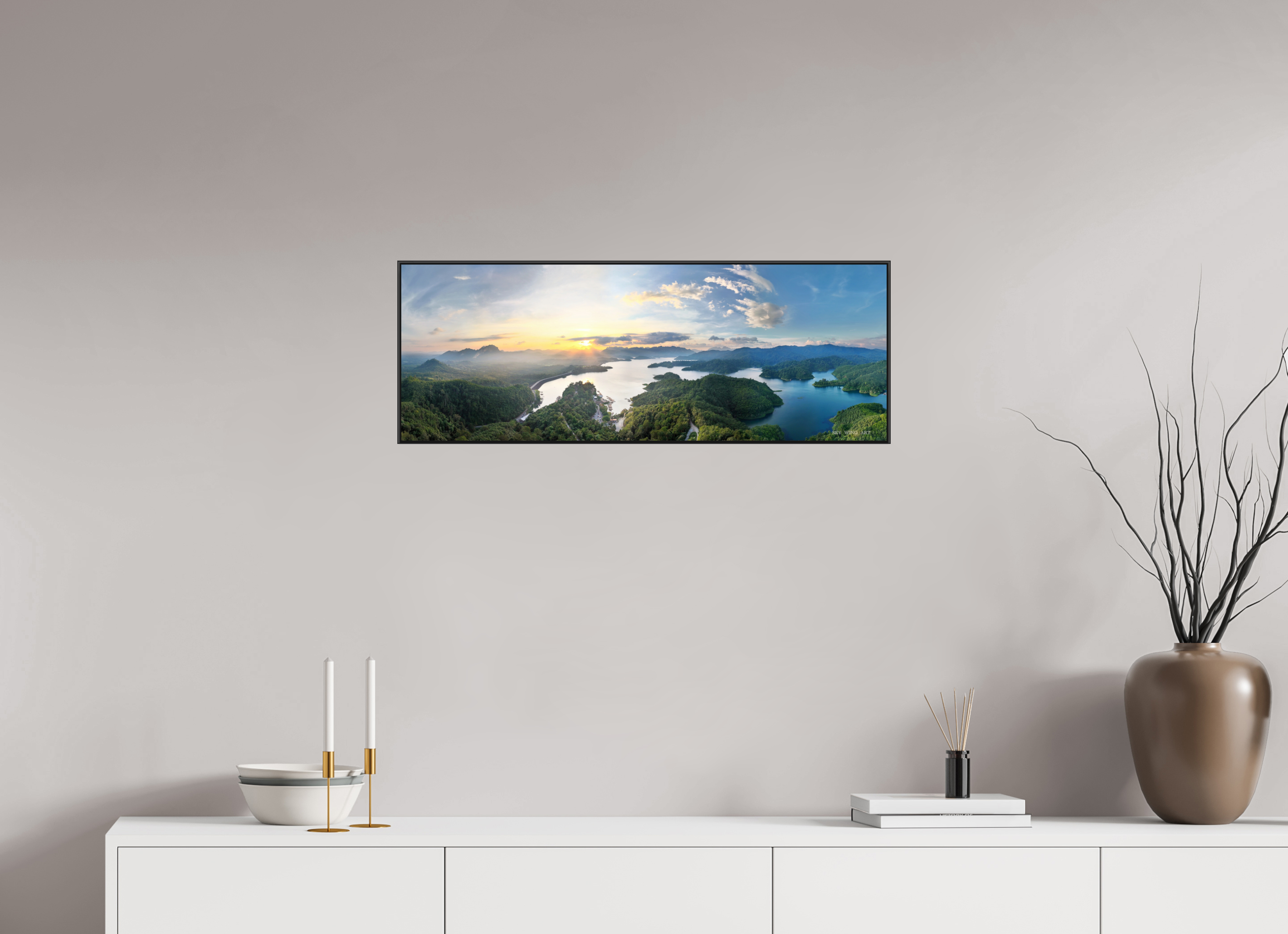 82,7 x 30 cm, canvas Whispering Lagoon – From the Hidden Viewpoint, Khao Sok