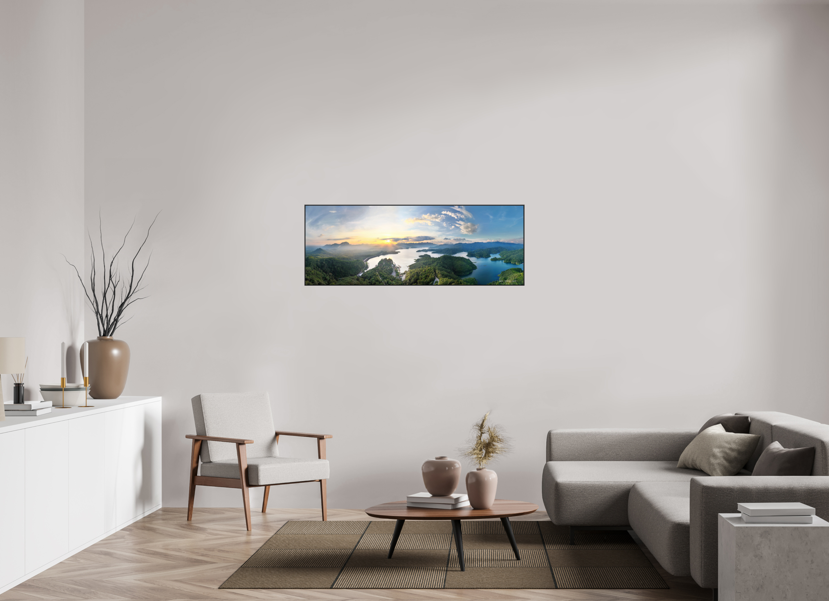 137,9 x 50 cm, canvas Whispering Lagoon – From the Hidden Viewpoint, Khao Sok