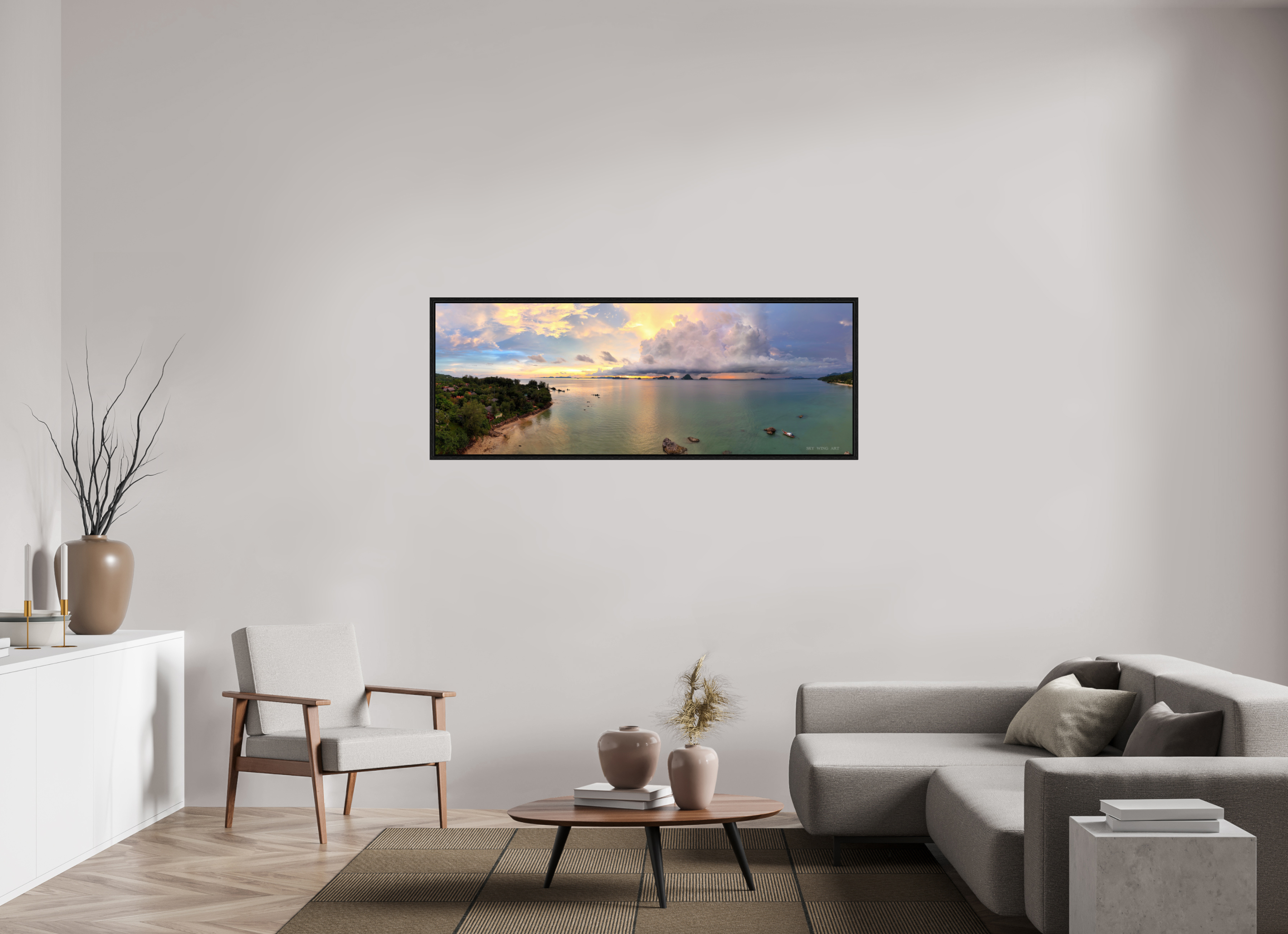 165,4 x 60 cm, Floater Frame Stormlit Horizon – Tubkaek Beach, Krabi