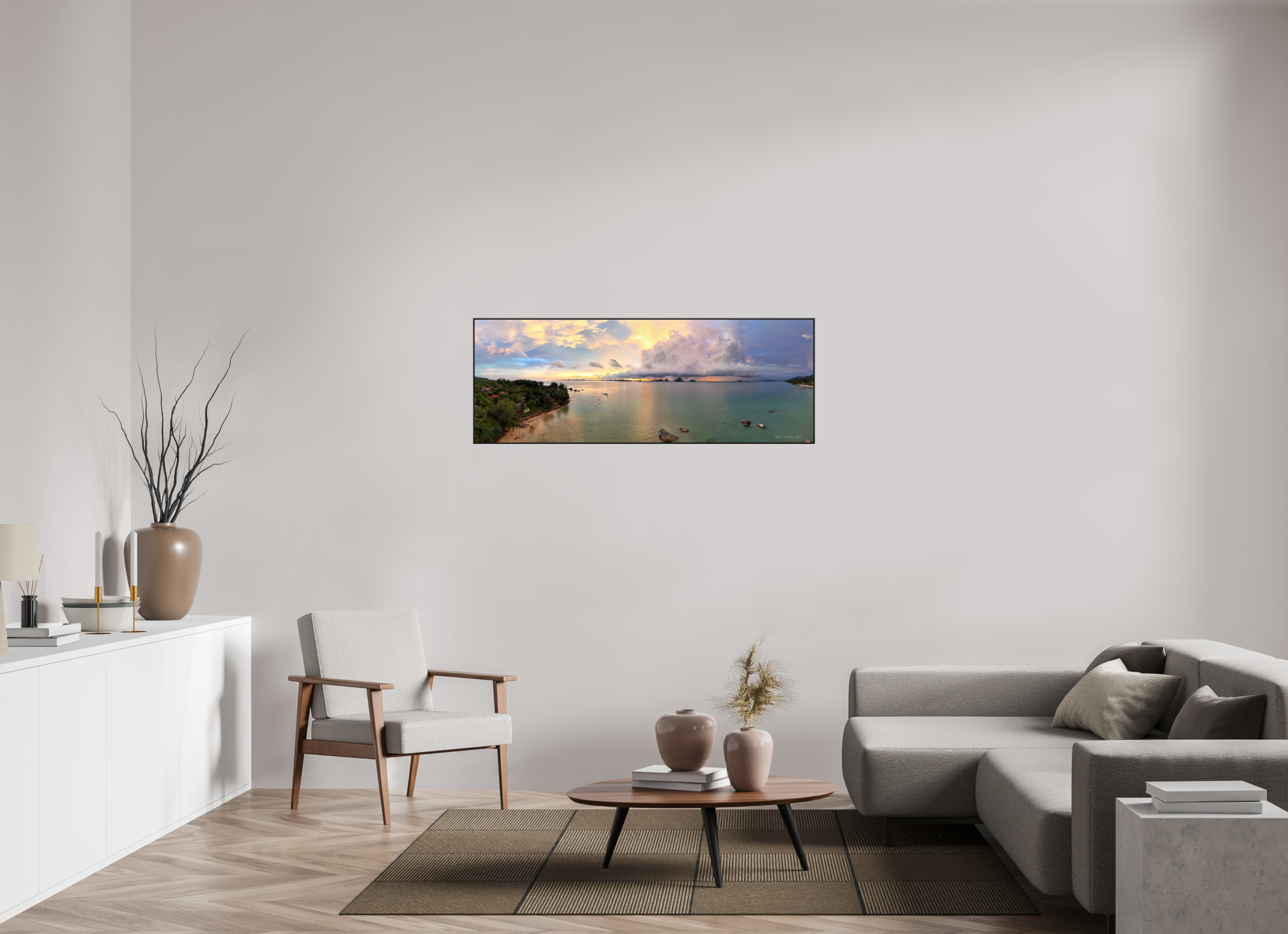 137,9 x 50 cm, canvas Stormlit Horizon – Tubkaek Beach, Krabi