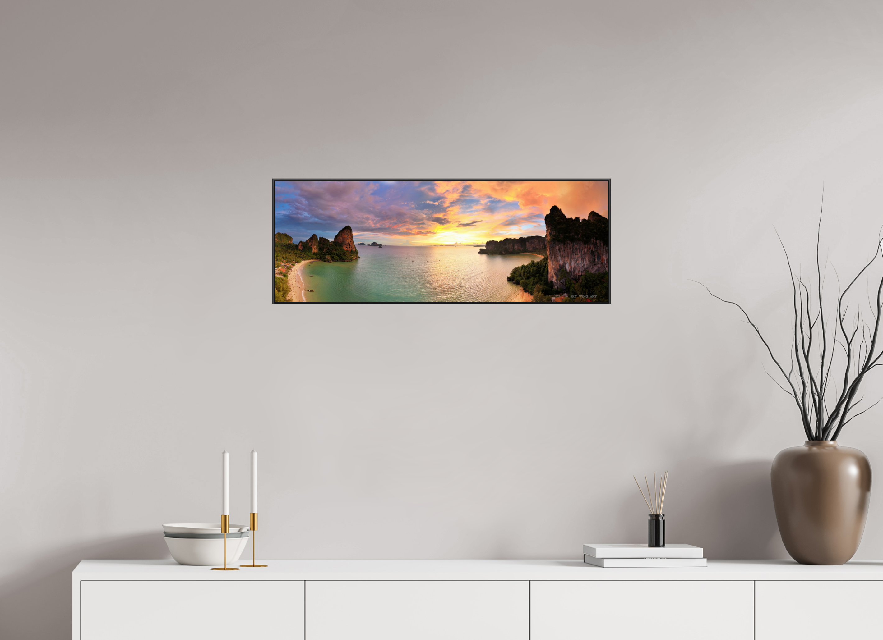 82,7 x 30 cm, canvas Twilight’s Masterpiece – The Sunset at Railay Beach, Krabi