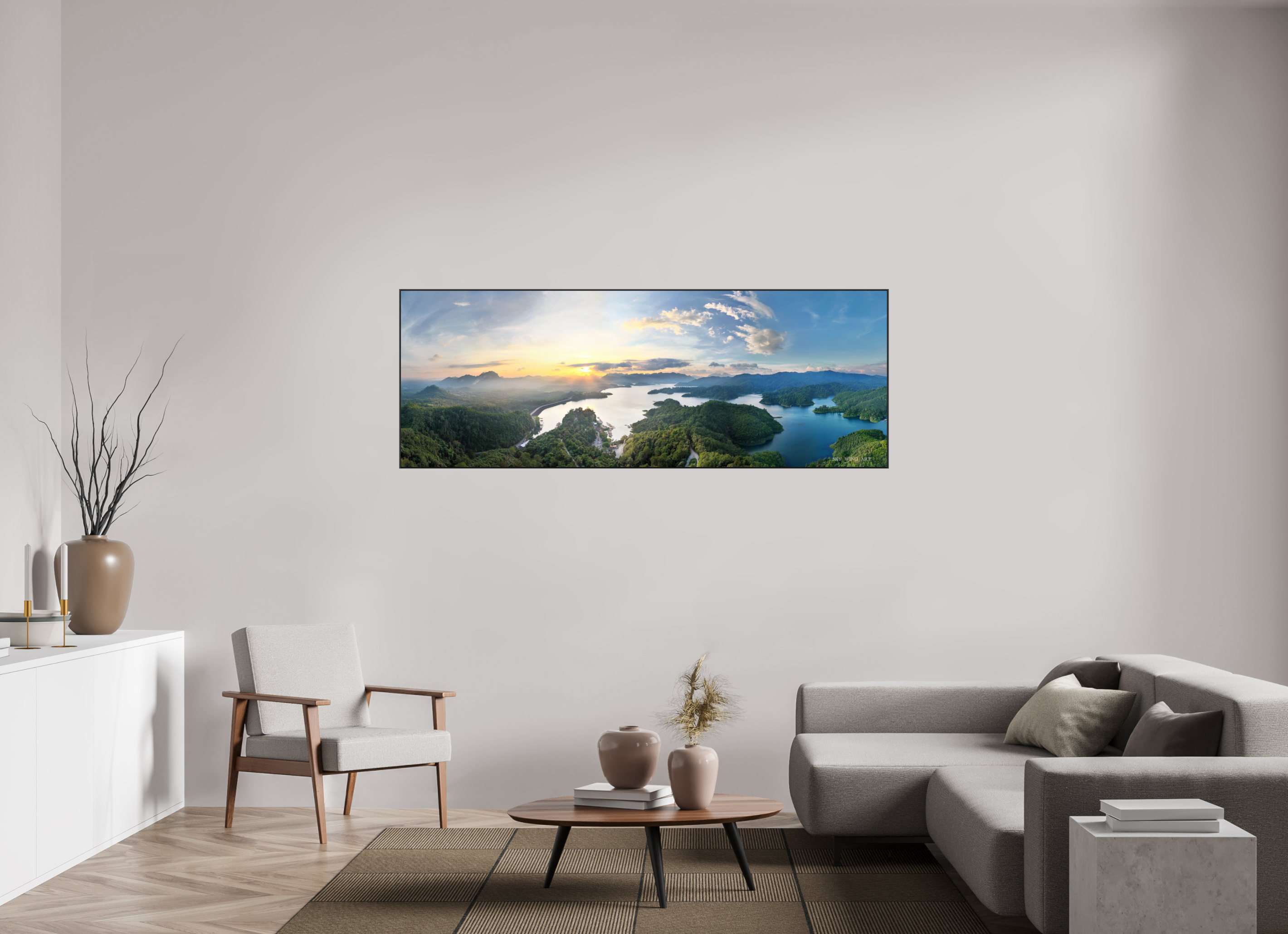 193 x 70 cm, canvas Whispering Lagoon – From the Hidden Viewpoint, Khao Sok