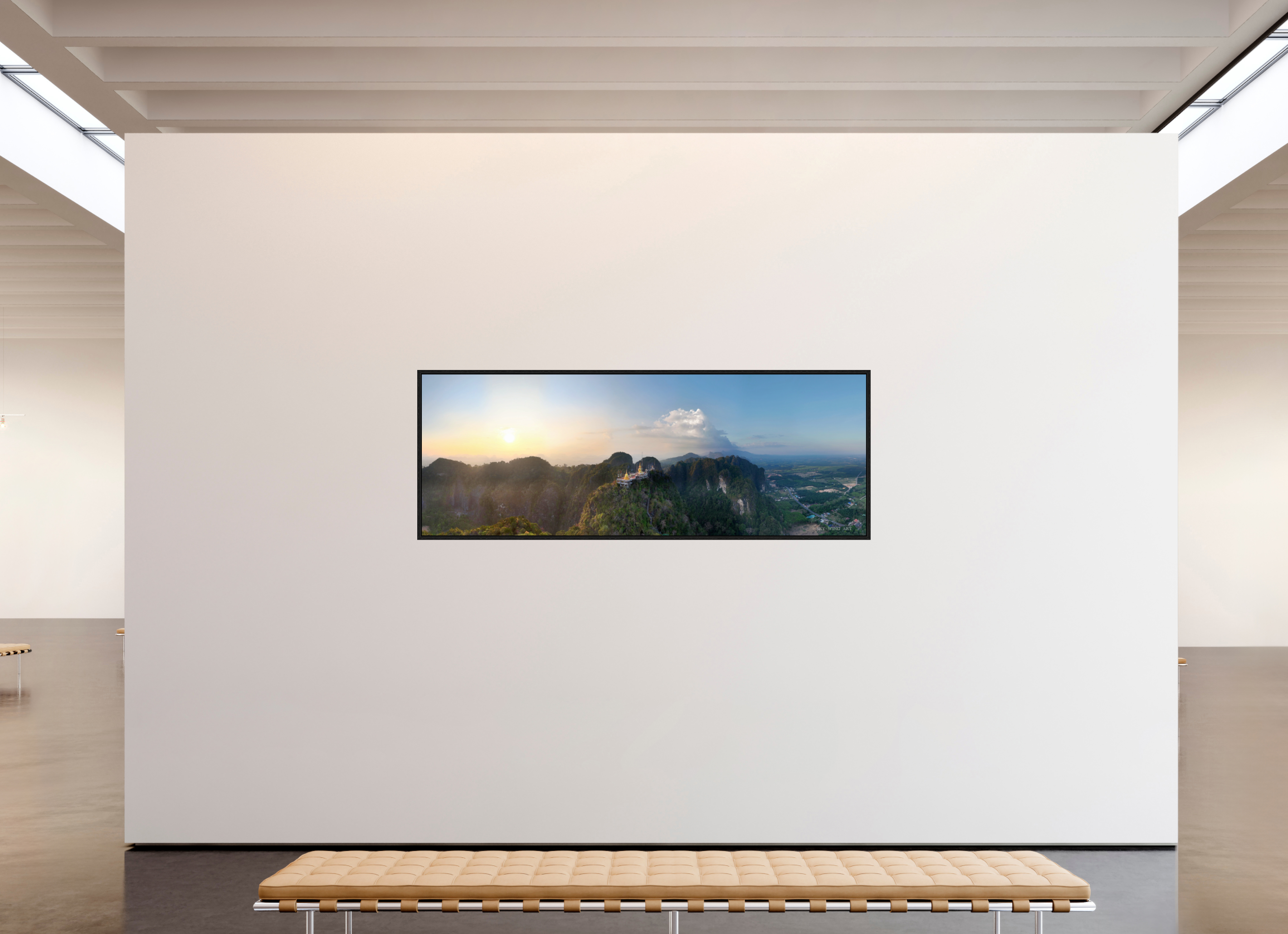 220,6 x 80 cm, Floater Frame Sacred Summit – Wat Tham Suea in Sunset Glow, Krabi