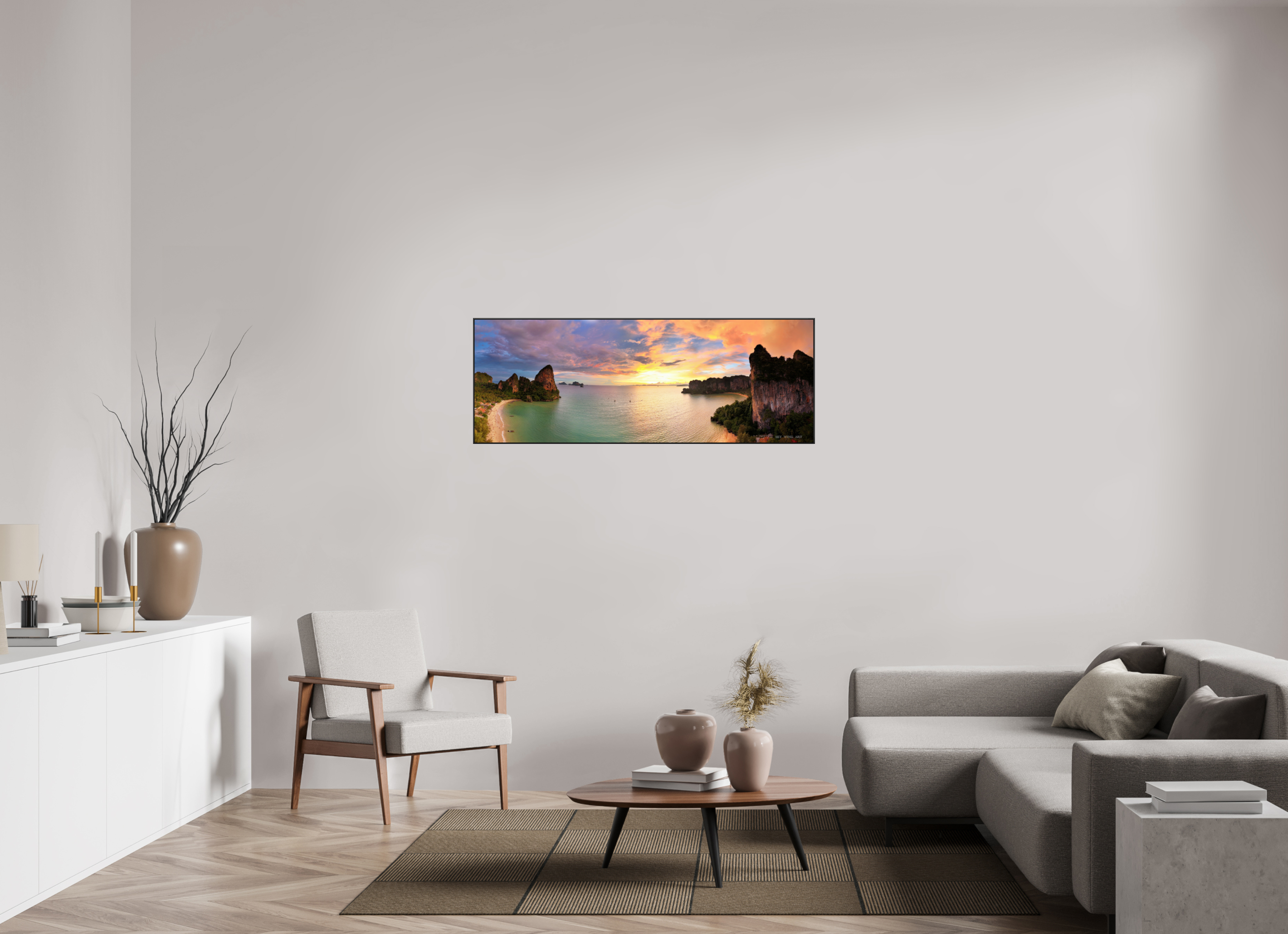 137,9 x 50 cm, canvas Twilight’s Masterpiece – The Sunset at Railay Beach, Krabi