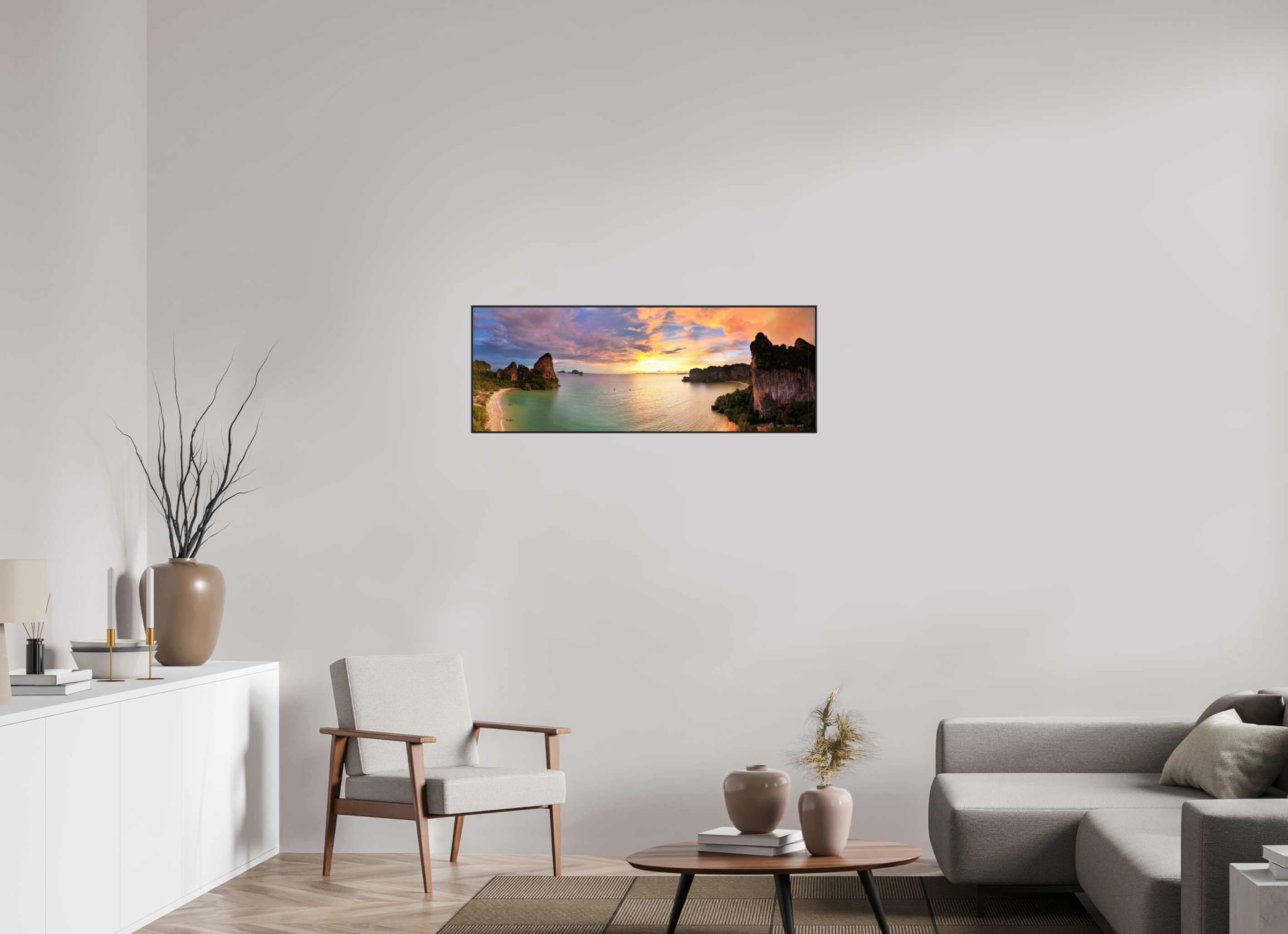 110,3 x 40 cm, canvas Twilight’s Masterpiece – The Sunset at Railay Beach, Krabi