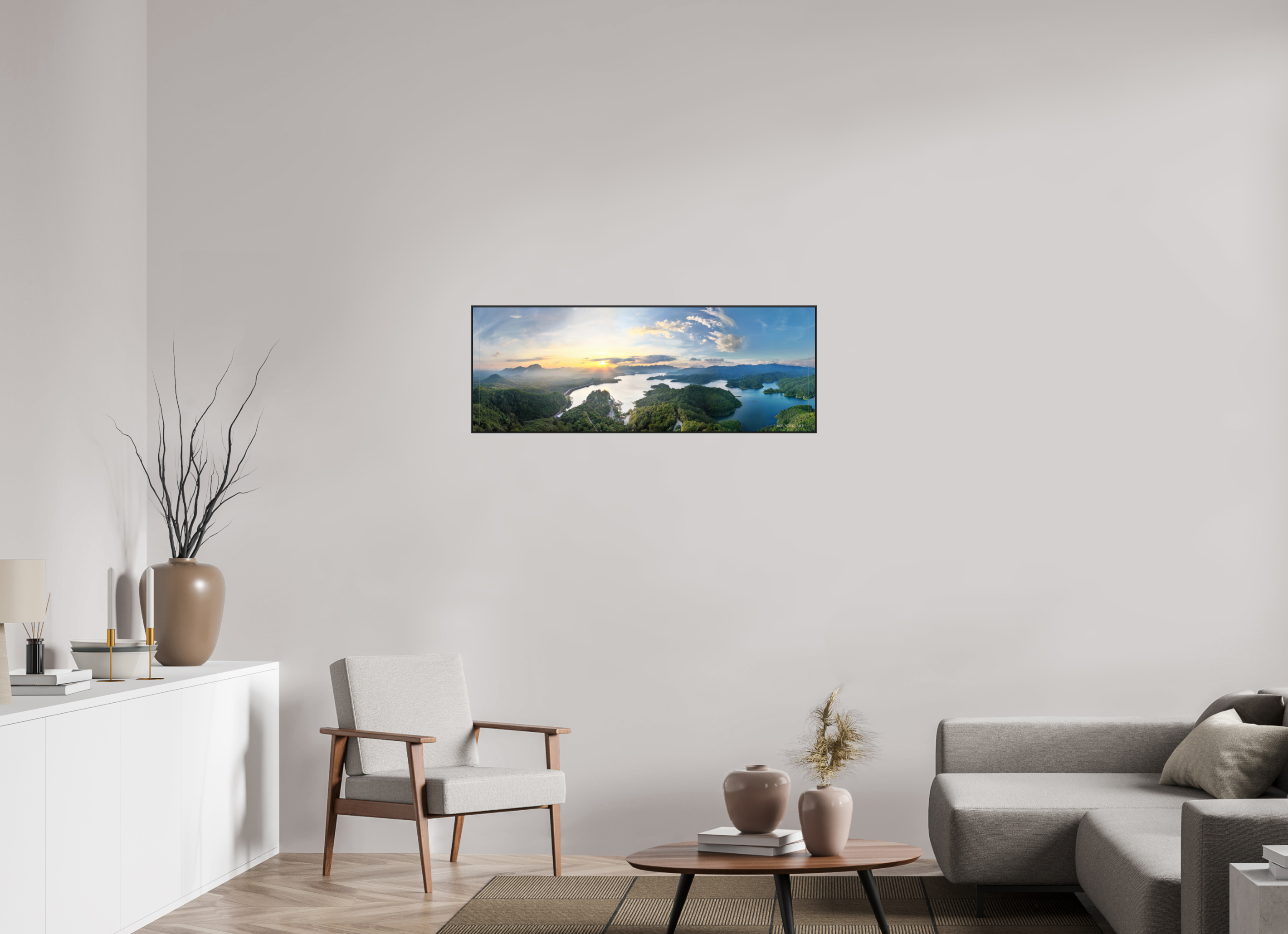 110,3 x 40 cm, canvas Whispering Lagoon – From the Hidden Viewpoint, Khao Sok