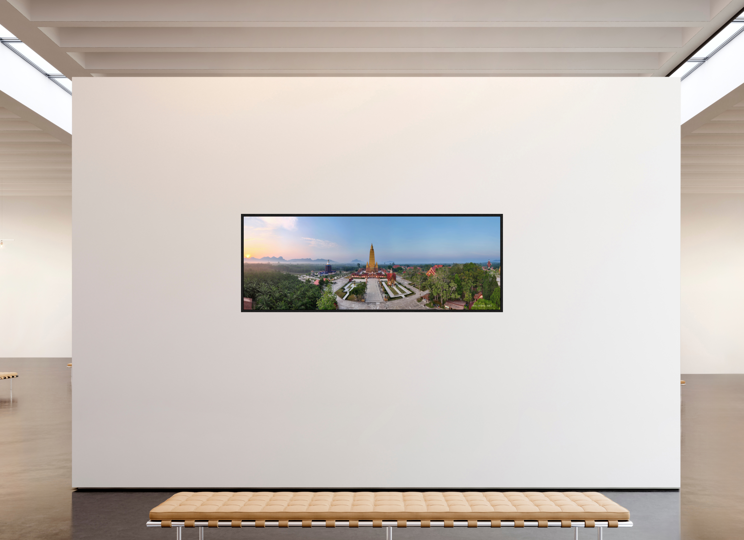 220,6 x 80 cm, Floater Frame First Silence – Wat Maha That at Dawn, Ao Luek