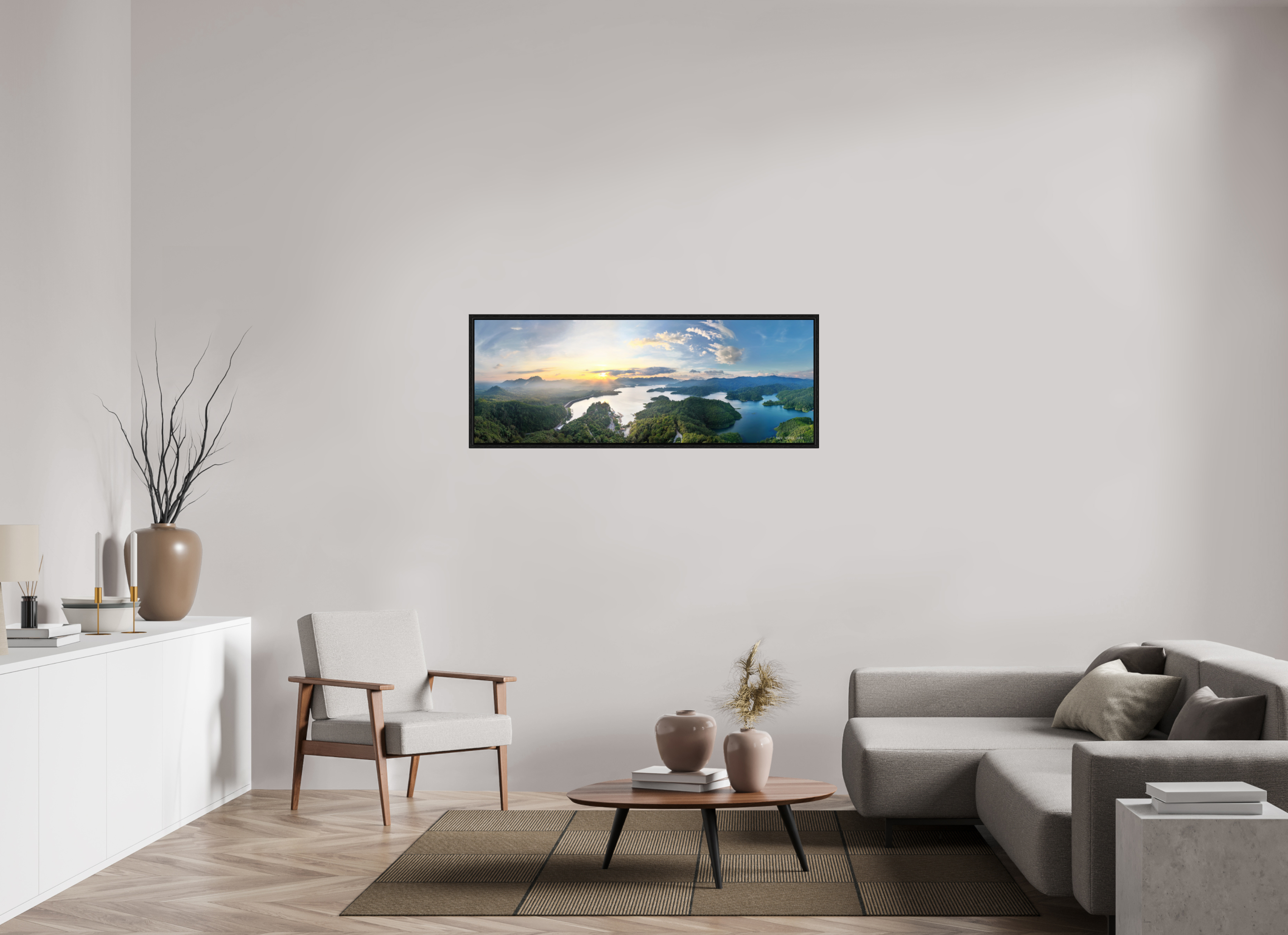 137,9 x 50 cm, Floater Frame Whispering Lagoon – From the Hidden Viewpoint, Khao Sok